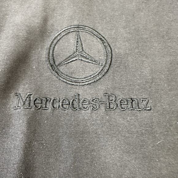 Mercedes Benz Logo Collection Mens L Jacket Black Pocket Zipper button Mock Neck - Picture 13 of 16